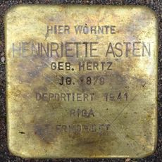 Stolperstein dedicated to Hennriette Asten