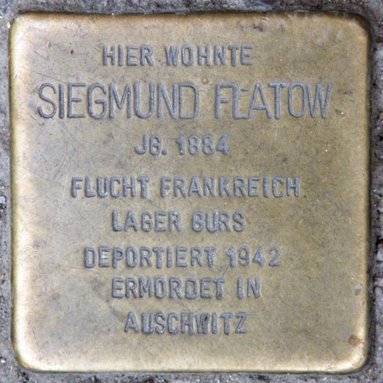 Stolperstein dedicated to Siegmund Flatow