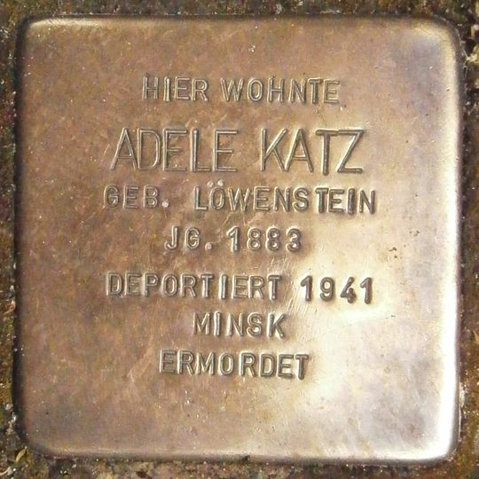 Stolperstein en memoria de Adele Katz