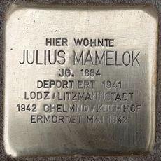 Stolperstein en memoria de Julius Mamelok