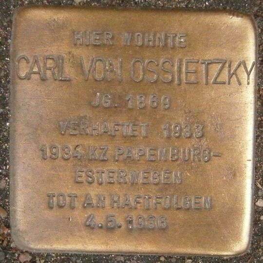 Stolperstein em memória de Carl von Ossietzky