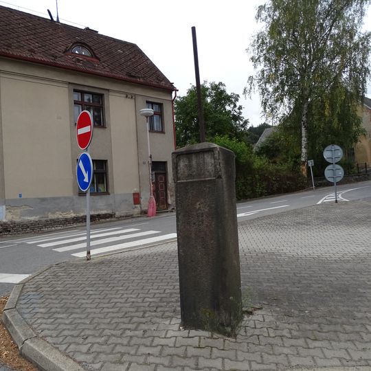 Stone guidepost in Brodská street