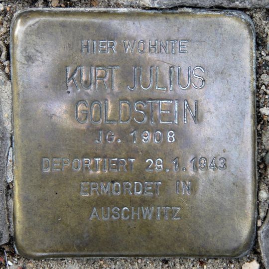 Stolperstein dedicated to Kurt Julius Goldstein