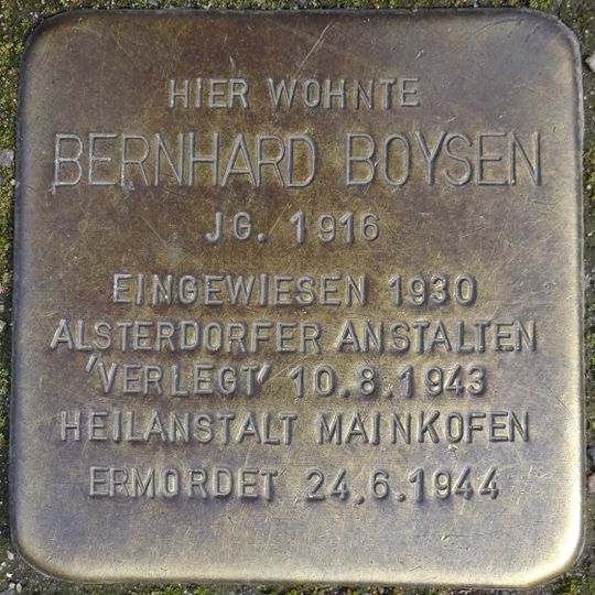 Stolperstein en memoria de Bernhard Boysen