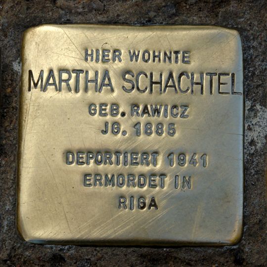 Stolperstein en memoria de Martha Schachtel