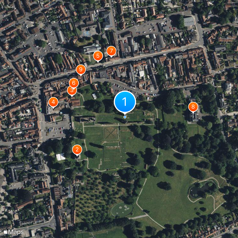 Glastonbury Abbey Kaart