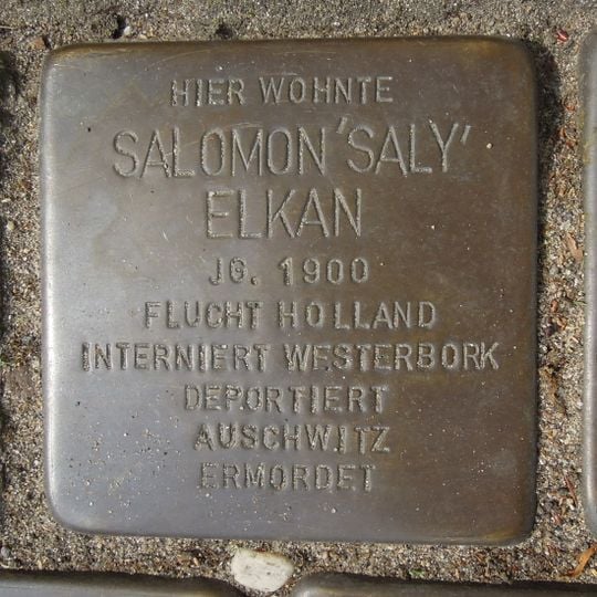 Stolperstein à la mémoire de Salomon ‚Saly‘ Elkan