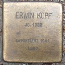 Stolperstein dedicated to Erwin Kopf