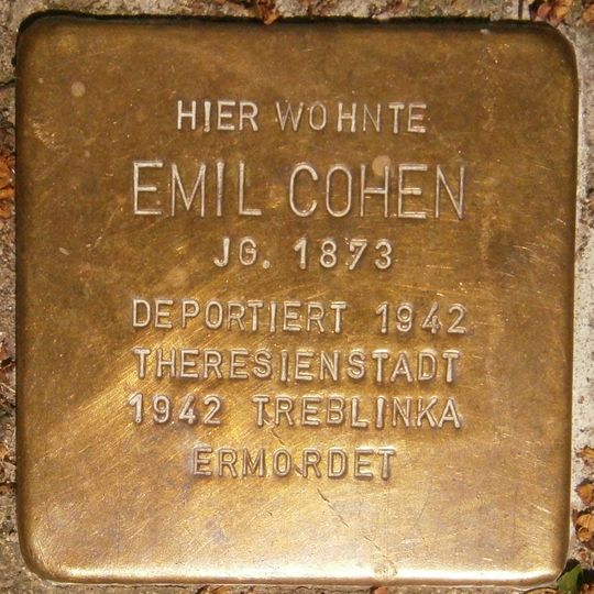 Stolperstein dedicated to Emil Cohen