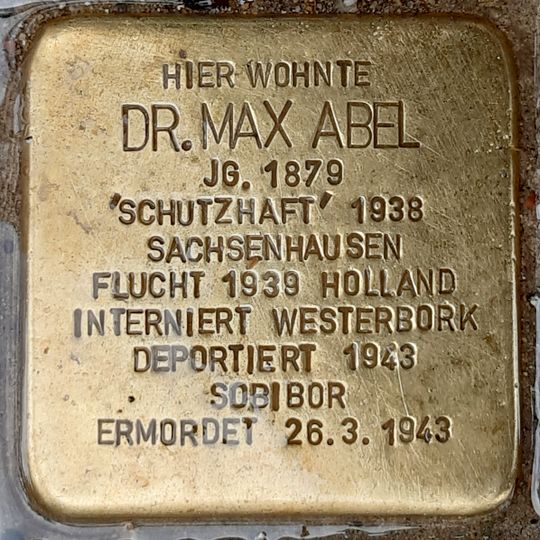 Stolperstein en memoria de Max Abel