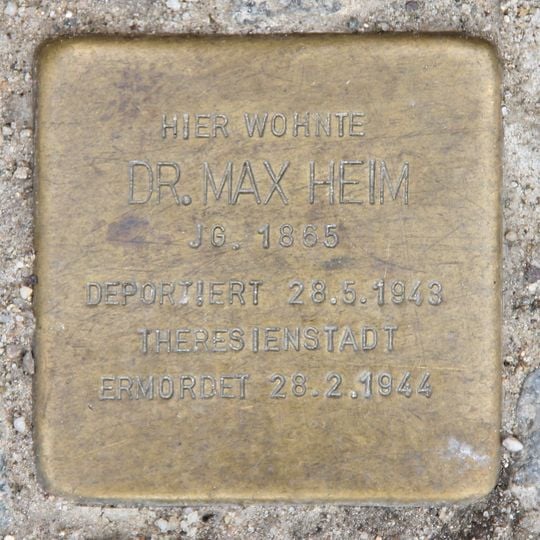Stolperstein dedicated to Max Heim