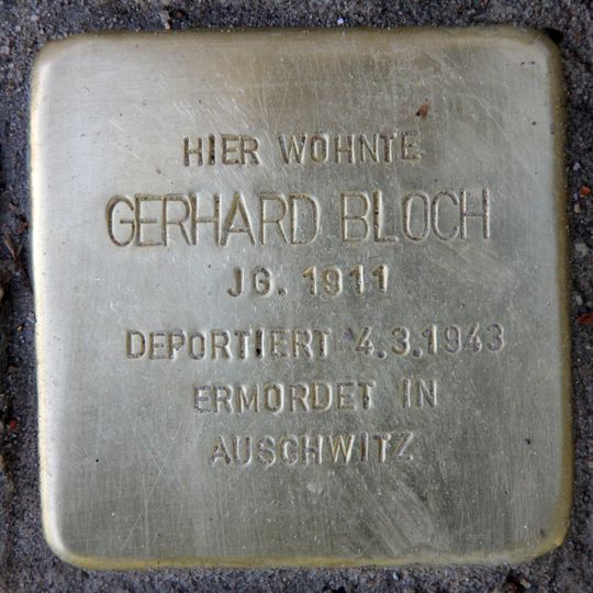 Stolperstein dedicated to Gerhard Bloch