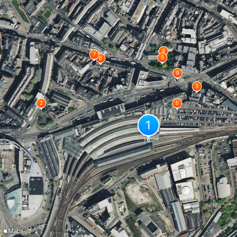 Newcastle railway station Map