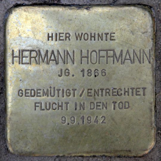 Stolperstein dedicated to Herrmann Hoffmann