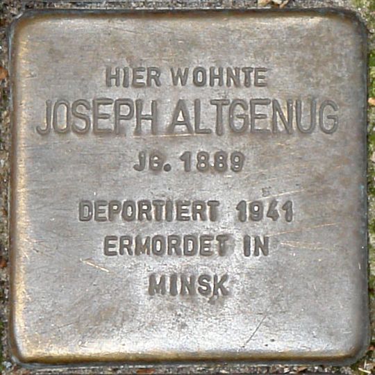 Stolperstein dedicated to Joseph Altgenug
