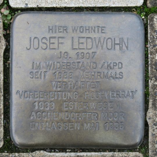 Stolperstein à la mémoire de Josef Ledwohn