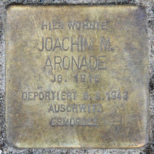 Stolperstein für Joachim Max Aronade