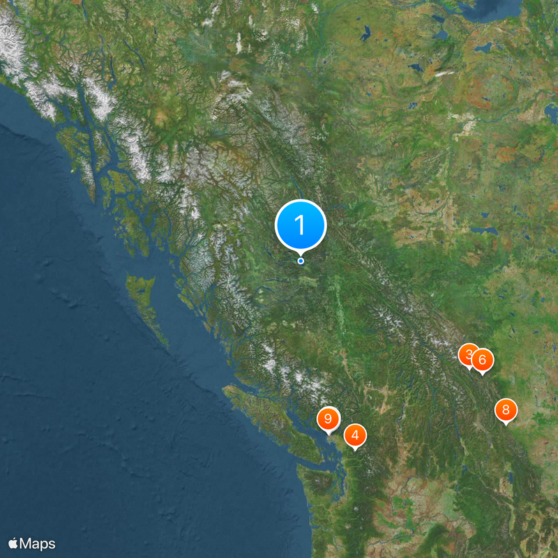 Colúmbia Britânica Mapa