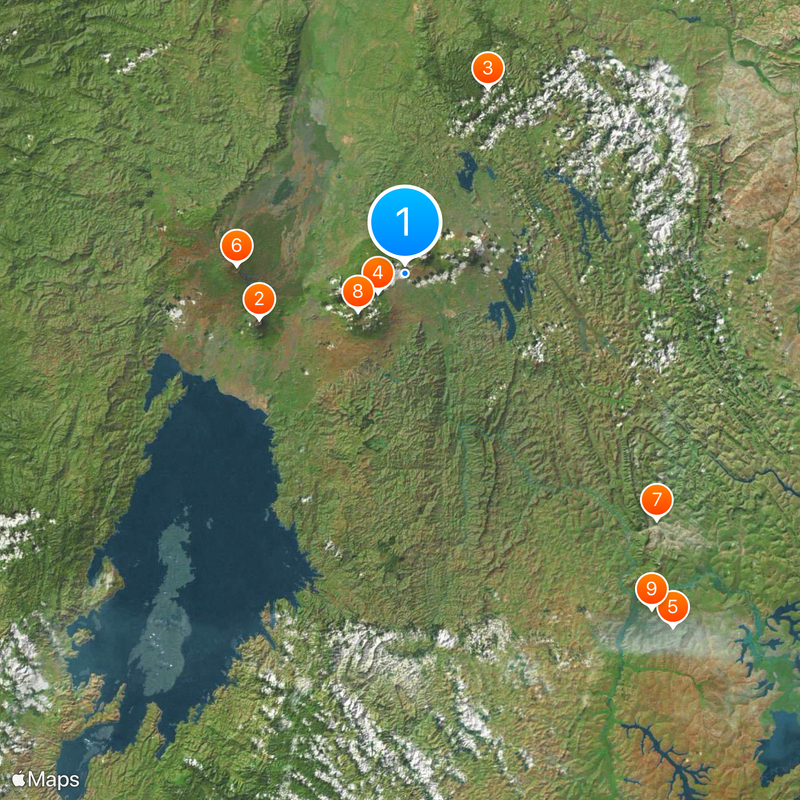Virunga Mountains Map
