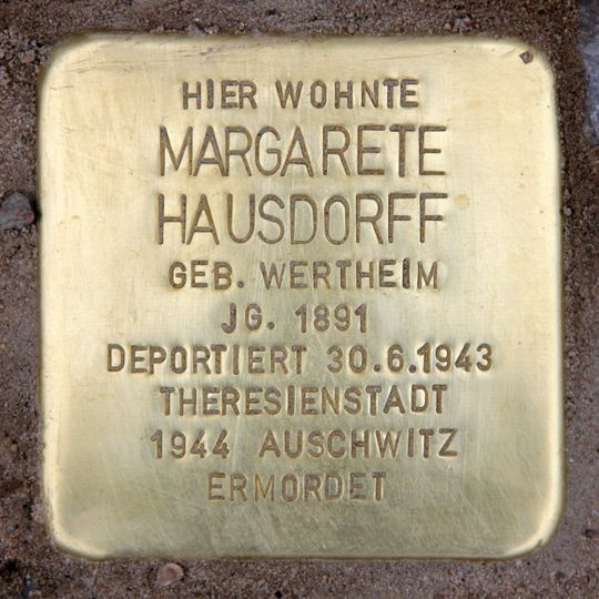 Stolperstein en memoria de Margarete Hausdorff