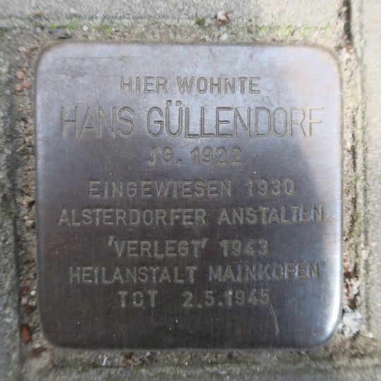 Stolperstein en memoria de Hans Güllendorf
