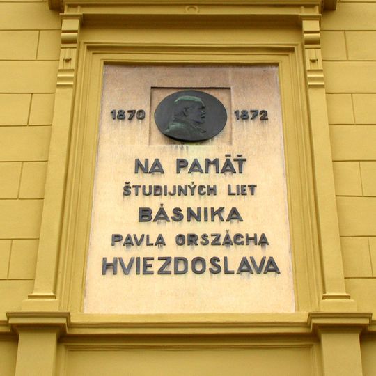 Evanjelické kolégium, tabuľa pamätná