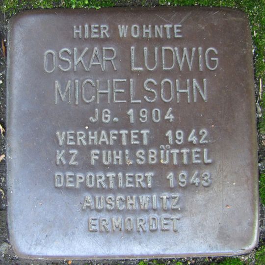Stolperstein dedicated to Oskar Ludwig Michelsohn