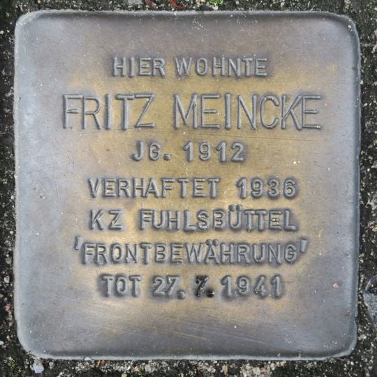 Stolperstein en memoria de Fritz Meincke