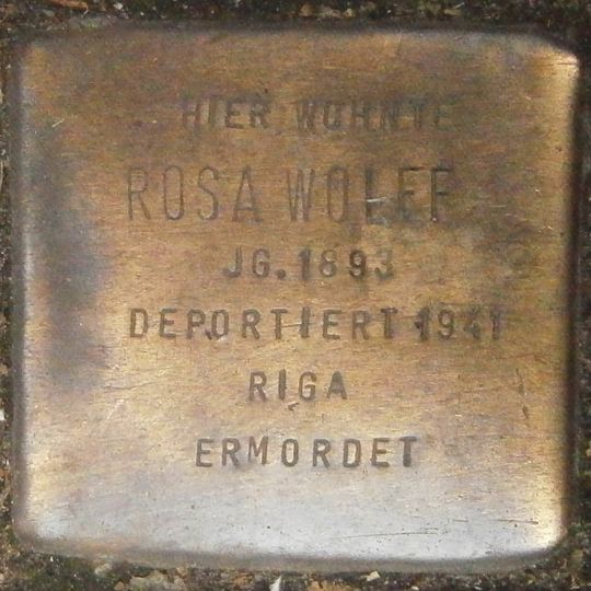 Stolperstein en memoria de Rosa Wolff