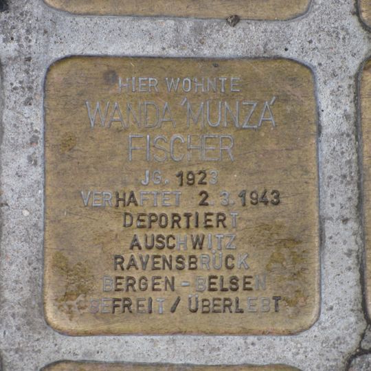 Stolperstein à la mémoire de Wanda 'Munza' Fischer