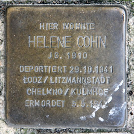 Stolperstein dedicated to Helene Cohn