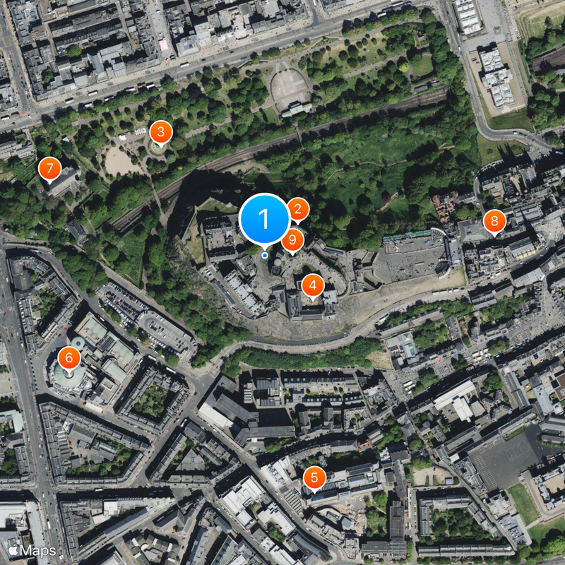 Zamek w Edynburgu Mapa