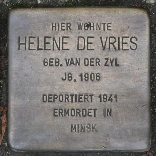 Stolperstein für Helene de Vries