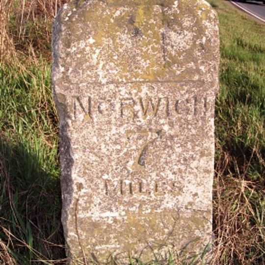 Milestone, 40yds N of jct with Wymondham Road