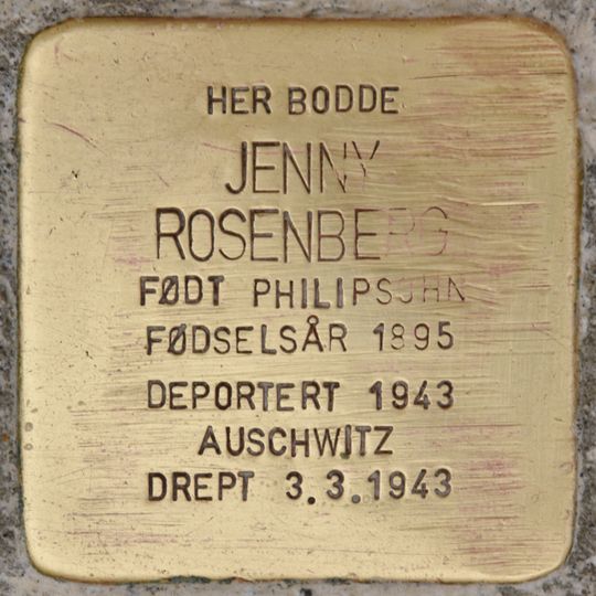 Stolperstein en memoria de Jenny Rosenberg, f. Philipsohn