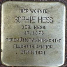 Stolperstein dedicated to Sophie Hess