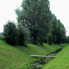 Lávka přes Pšovku v Mělníku proti katastrálnímu úřadu