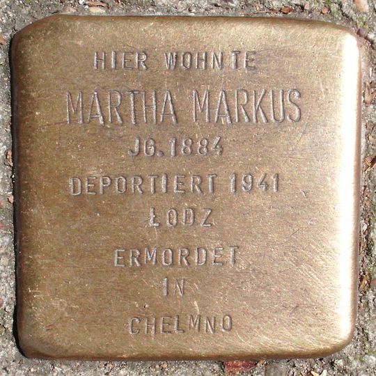 Stolperstein dedicated to Martha Markus