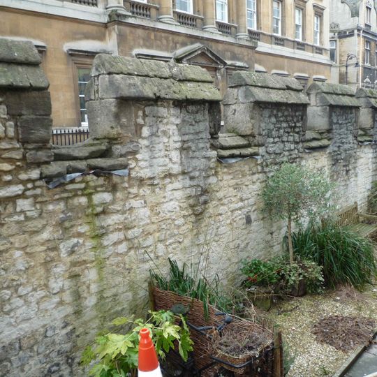 Medieval city wall, with burial ground