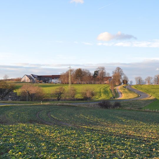 Sachgesamtheit '''Rittergut Zscheckwitz''': Herrenhaus, Wirtschaftsgebäude und Gutspark mit Einfriedungsmauer eines Rittergutes Zscheckwitz 1