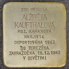 Stolperstein dedicated to Alžběta Kaufthalová