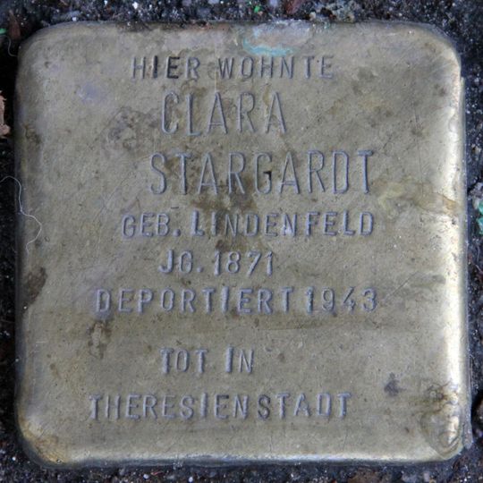 Stolperstein dedicated to Clara Stargardt