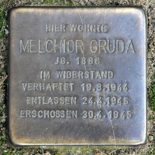 Stolperstein à la mémoire de Melchior Gruda