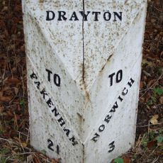 Milepost, 150yds E of jct with Hurn Rd. Just E of entrance to former David Rice Hospital