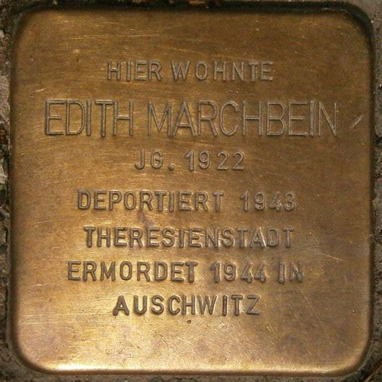 Stolperstein dedicated to Edith Marchbein