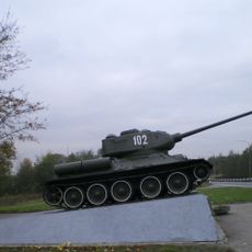 Monument T-34 near Kirovsk