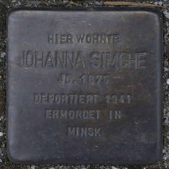 Stolperstein en memoria de Johanna Simche