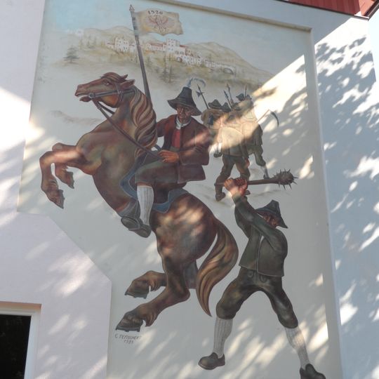 Volksschule Itter mit Wandmalerei