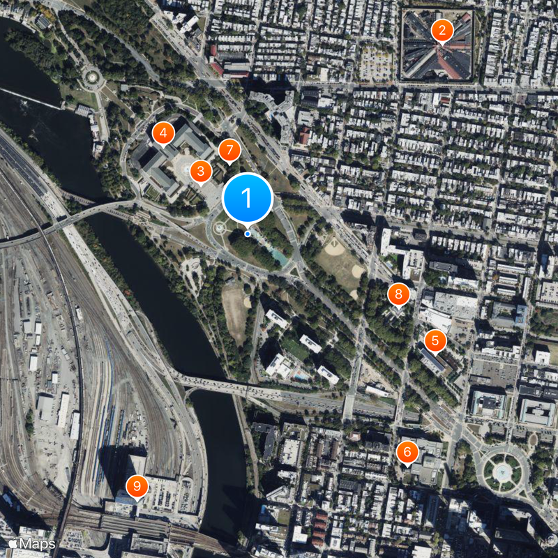 Benjamin Franklin Parkway Map