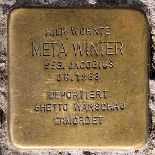 Stolperstein dedicated to Meta Winter